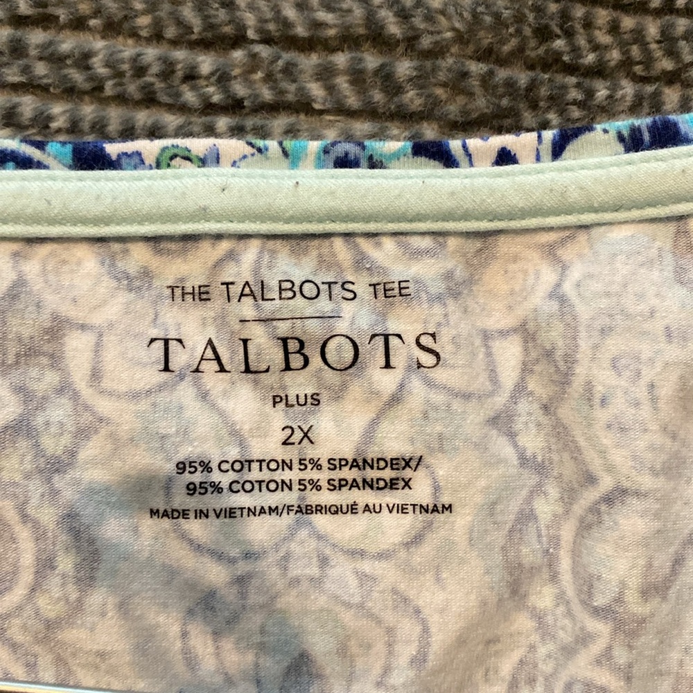 Talbots the Talbots tee BATEAU NECK TEE - IKAT MEDALLION 2X - Picture 5 of 6